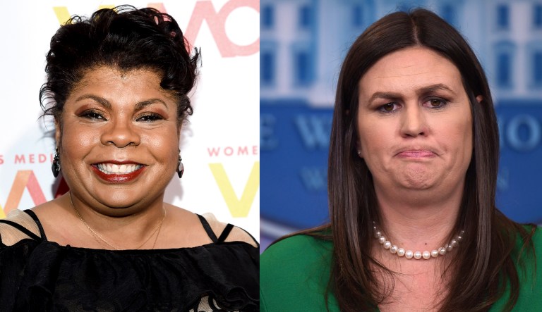 April Ryan and Sarah Sanders.