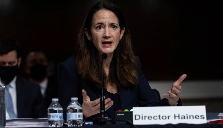 Director of National Intelligence Avril Haines testifies during a Senate Armed Services Hearing to examine worldwide threats on Capitol Hill, in Washington, Thursday, April 29, 2021.