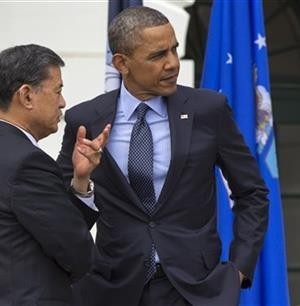 President Obama has voiced support for embattled Veterans Affairs Secretary Eric Shinseki. AP Photo