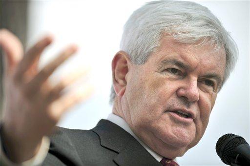 Republican presidential candidate, former House Speaker Newt Gingrich gestures as he speaks, Tuesday, Nov. 29, 2011 in Bluffton, S.C.