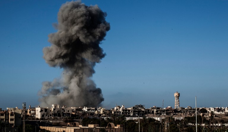 U.S. Africa Command said in a statement U.S. forces conducted six precision airstrikes against an ISIS desert camp Friday evening local time. The camp was used to move ISIS fighters in and out of Libya, stockpile weapons and other equipment, and to plot attacks.
		 (AP File Photo/Manu Brabo)