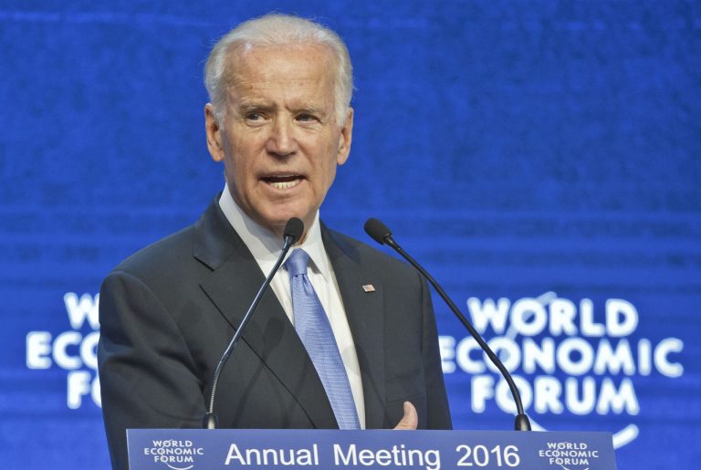 Biden subtly jabbed Demcratic presidential primary candidate Bernie Sanders' economic policies. (AP Photo/Michel Euler)