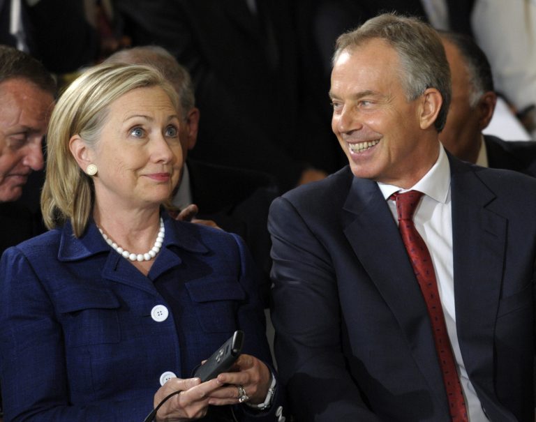 Details about Tony Blair's relationship with Hillary Clinton have emerged in several batches of private emails that have been released by the State Department. (AP Photo/Susan Walsh)