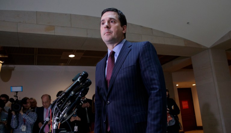 The four-page classified memo, put together by committee Chairman Devin Nunes, R-Calif., claims the FBI abused the FISA to spy on Trump's transition team. (AP Photo/J. Scott Applewhite)