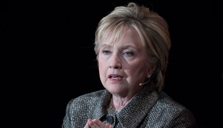 A political action committee launched by Hillary Clinton invoked the recent murder of Heather Heyer in Charlottesville, Va., on Friday to promote the former secretary of state's upcoming book tour. (AP Photo/Mary Altaffer)