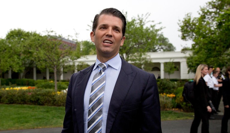 President Trump's son, Donald Trump Jr., organized a meeting at Trump Tower last year with a Russian lawyer connected to the Kremlin just a few weeks after clinching the Republican nomination, according to a report Saturday. (AP Photo/Carolyn Kaster)