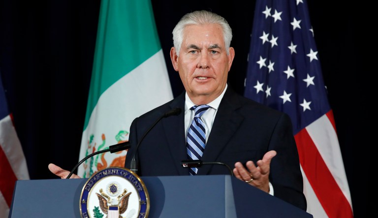 Secretary of State Rex Tillerson said Monday that President Trump is not 