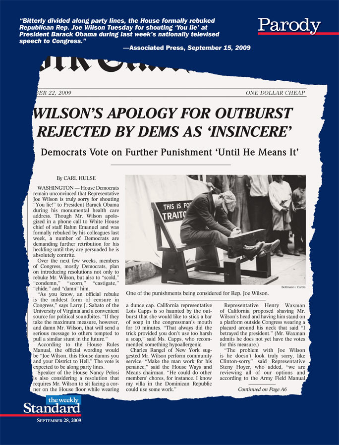 Rep. Wilson’s Apology Is Not Accepted