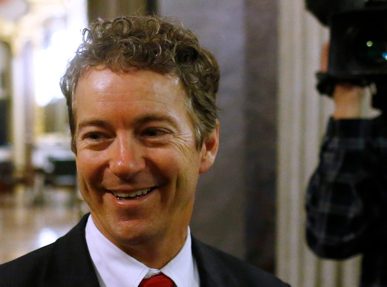 Sen. Rand Paul, R-Ky., considered a leading conservative voice within the Republican Party, talks to reporters on Capitol Hill in Washington on March 7. (AP Photo/Charles Dharapak, File)