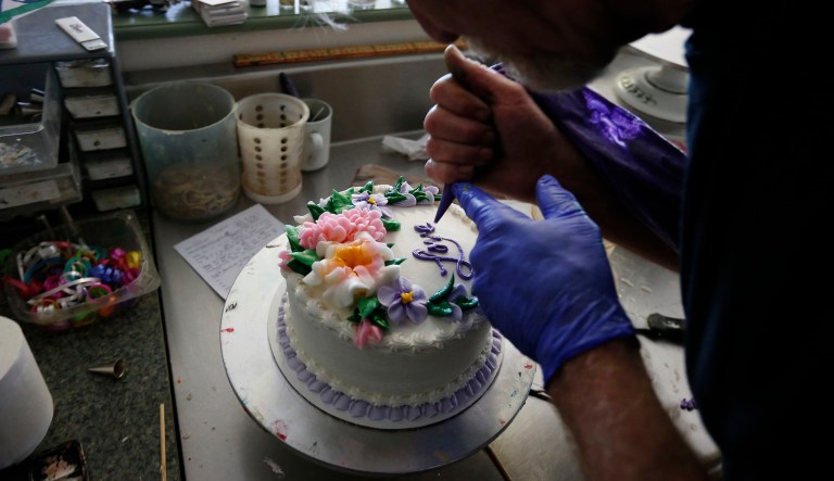 The Supreme Court's decision to grant a high-profile case involving a Colorado baker's refusal to design and make a cake celebrating a same-sex marriage figures to be a blockbuster. The court has not yet scheduled oral arguments for Masterpiece Cakeshop, Ltd. v. Colorado Civil Rights Commission, which makes it increasingly likely that the case could be heard in December. (AP Photo/Brennan Linsley)