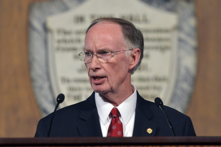 Alabama Gov. Robert Bentley delivers his State of the State address in the historic Old House Chamber in the State Capitol building in Montgomery, Ala., Tuesday, Jan. 14 2014. (AP Photo/Kevin Glackmeyer)