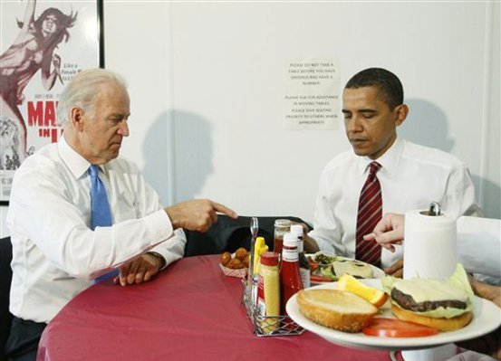In better times, when the two leaders shared burgers. AP Photo