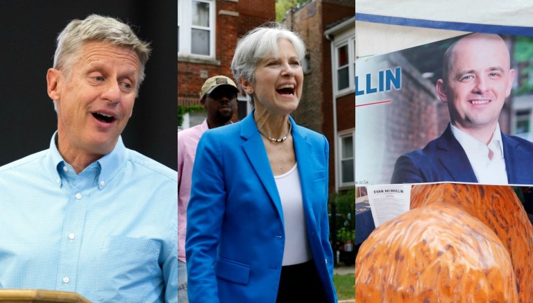 Even after an arrest warrant, a temporary running mate and a major foreign policy gaffe on national television, the motley crew of alternative presidential candidates still appears to be in better position than any third party or independent candidate was four years ago. (AP Images)