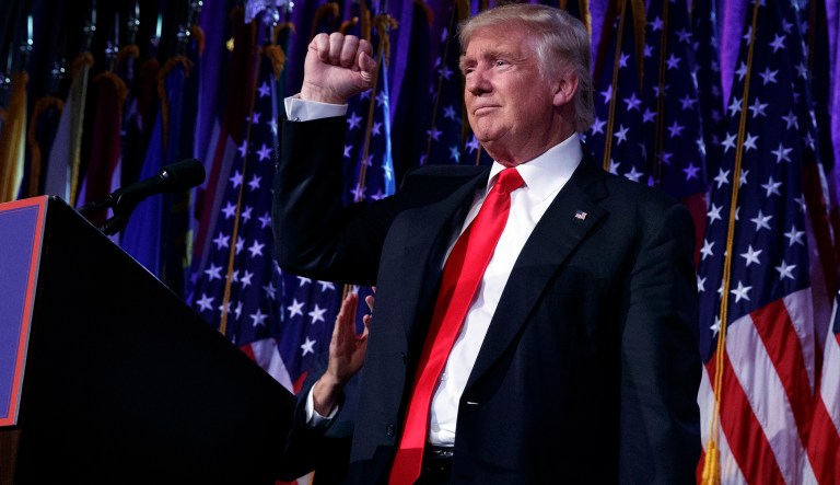 Somebody should explain to Trump that his life will be far easier and more fun if he just, well, resigns. (AP Photo/ Evan Vucci)