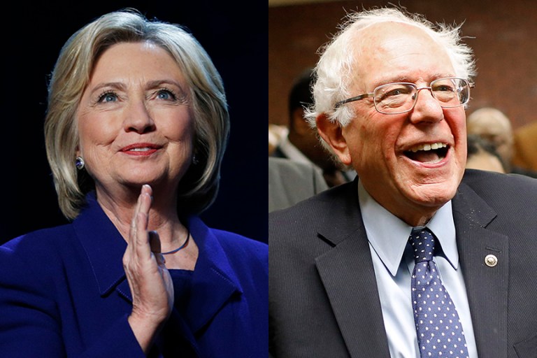 Sanders leads 50 percent-46 percent in New Hampshire, and Clinton leads 48 percent-45 percent in Iowa, according to a new Wall Street Journal/NBC News/Marist poll. (AP photos)