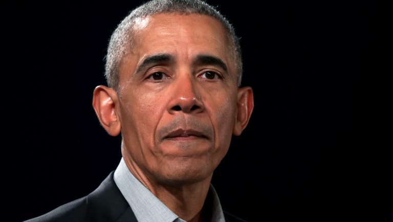 Former President Barack Obama speaks during a campaign rally in support of Democratic candidates, Friday, Nov. 2, 2018, in Miami. 