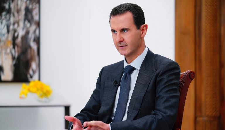 In this file photo released Monday Nov. 9, 2019 by the Syrian official news agency SANA, Syrian President Bashar Assad speaks in Damascus, Syria.  Assad has his prime minister Thursday, June 11, 2020, a month ahead of elections as country's economic crisis worsens.