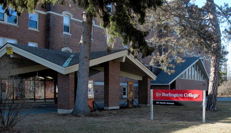 This Feb. 22, 2015 photo shows a building on the campus of Burlington College in Burlington, Vt. The school struggled under the weight of its $10 million purchase of property and buildings during from the Roman Catholic Diocese of Burlington that it made during her presidency. (AP Photo/Wilson Ring)