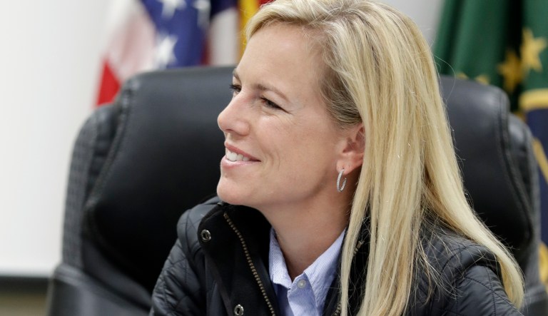 "I would hate for anybody not to abide by alert warnings coming from government systems," Homeland Secretary Kirstjen Nielsen said.
			(AP Photo/Gregory Bull)