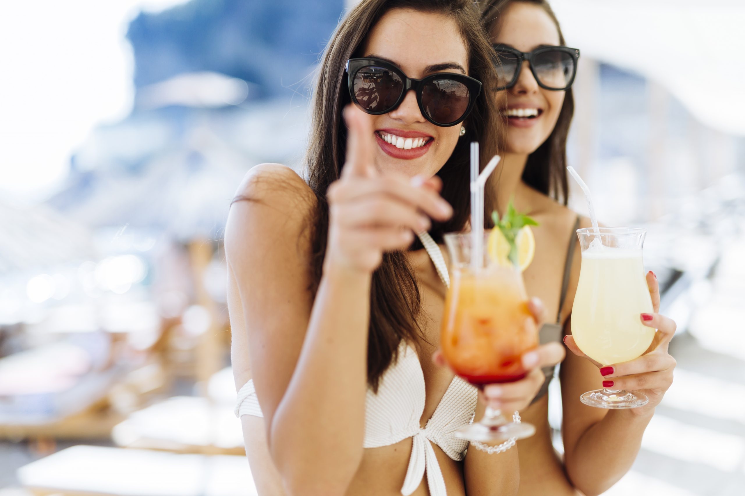 Women drinking cocktails