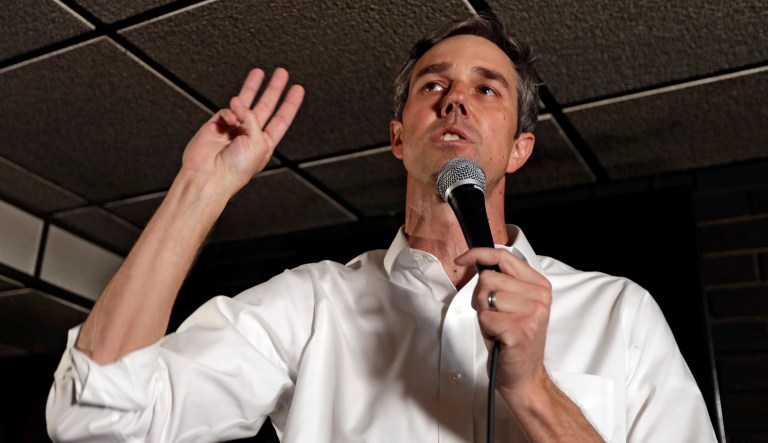 Democratic presidential candidate Beto O'Rourke speaks to supporters at Gino's Cento Anno, Monday, March 18, 2019, in Cleveland.