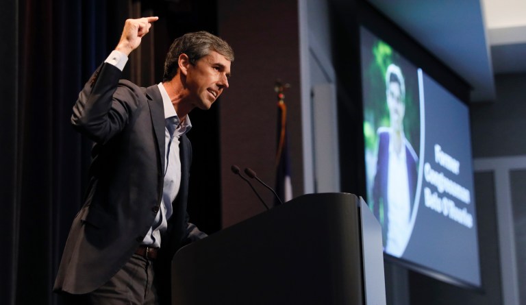 Democratic presidential candidate Beto O'Rourke speaks at the Iowa Federation of Labor convention, Wednesday, Aug. 21, 2019, in Altoona, Iowa. 