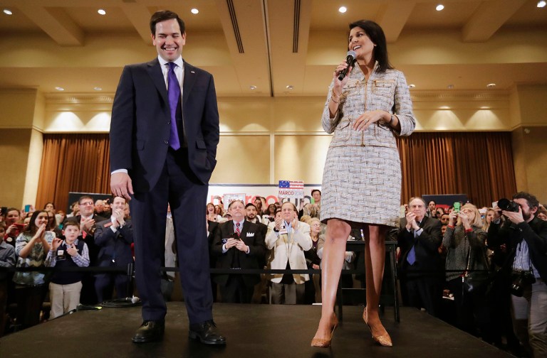 Nikki Haley supported Sen. Marco Rubio during the primary contest, but Rubio himself welcomed Trump's decision to send Haley to the U.N. (AP Photo)