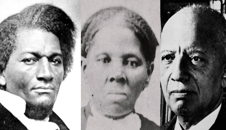 harriet tubman, carter woodson, frederick douglass