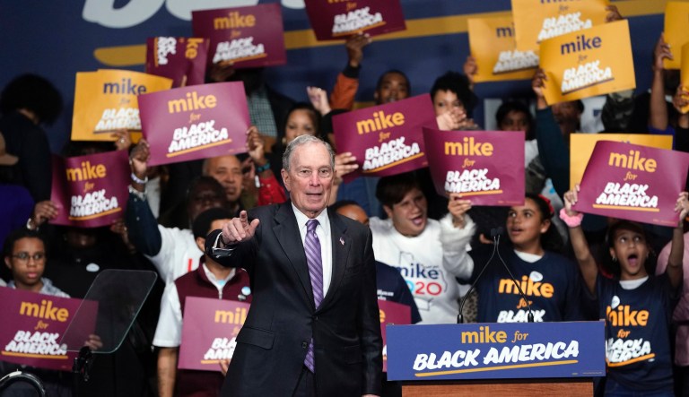Mike Bloomberg, Democratic Candidate, speaks to volunteers and supporters in Old City in his first field office in Pennsylvania on Saturday, Dec.  21, 2019.