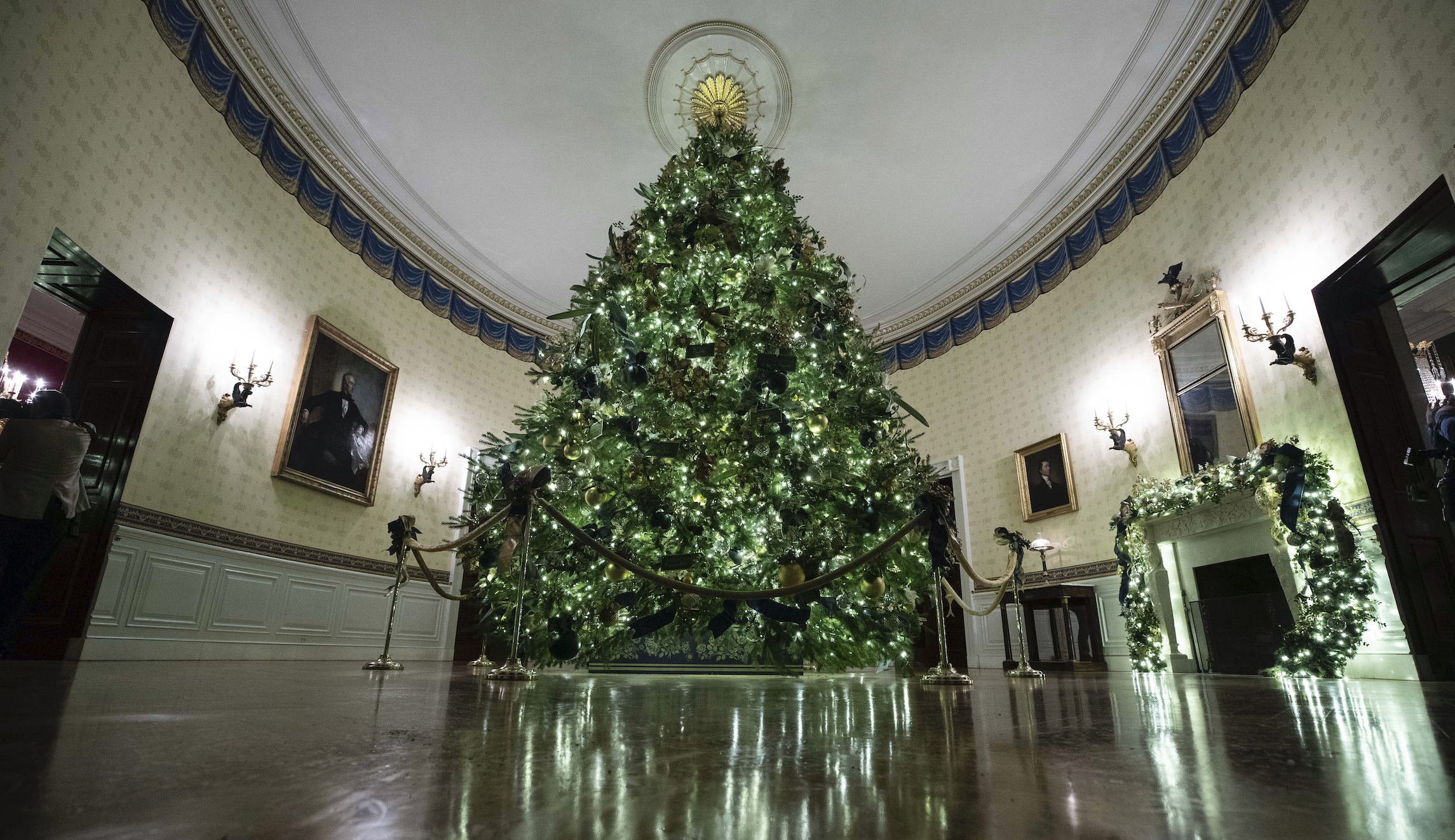 ‘Beautiful exhibit of patriotism’: Melania Trump unveils White House Christmas decorations