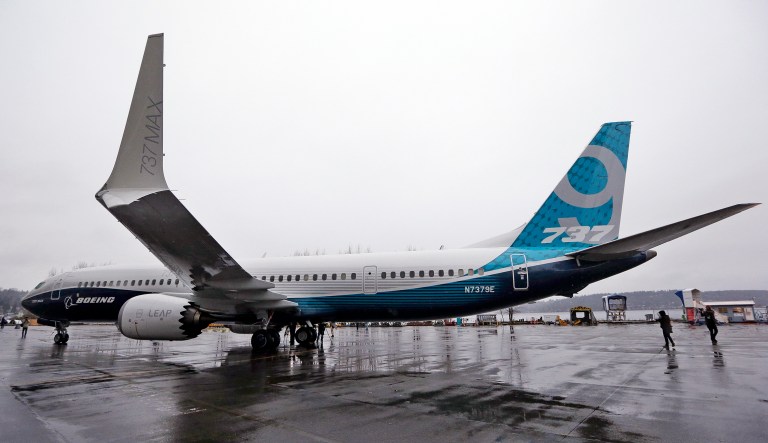 FILE -- In this March 7, 2017 file photo, the first of the large Boeing 737 MAX 9 models, Boeing's newest commercial airplane, sits outside its production plant, in Renton, Wash. Boeing Co. announced Tuesday, April 4, 2017 that it has signed a new, $3 billion deal with Iran's Aseman Airlines for 30 Boeing 737 MAX aircraft. Chicago-based Boeing said the deal includes purchase rights for an additional 30 737 MAX aircraft.