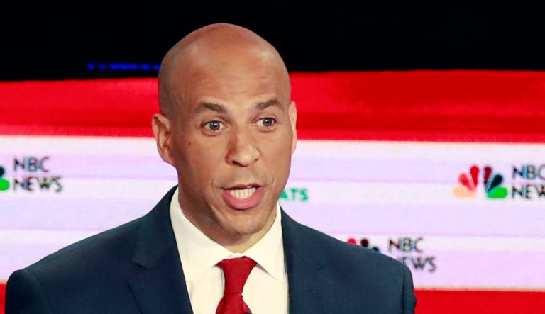Democratic presidential candidate Sen. Cory Booker, D-N.J., speaks during the Democratic primary debate hosted by NBC News at the Adrienne Arsht Center for the Performing Art, Wednesday, June 26, 2019, in Miami. 