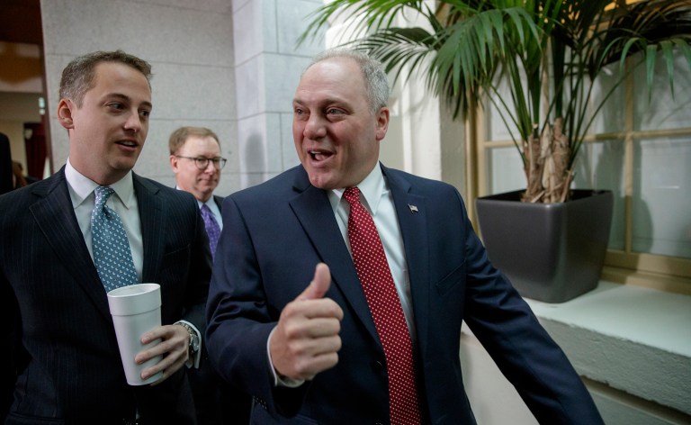 House Majority Whip Steve Scalise's health seems to be improving. (AP Photo/J. Scott Applewhite)