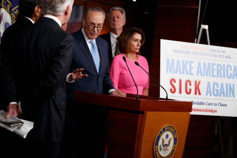 Democrats would be more than happy to saddle Republicans with Obamacare's wreckage. (AP Photo/Evan Vucci)