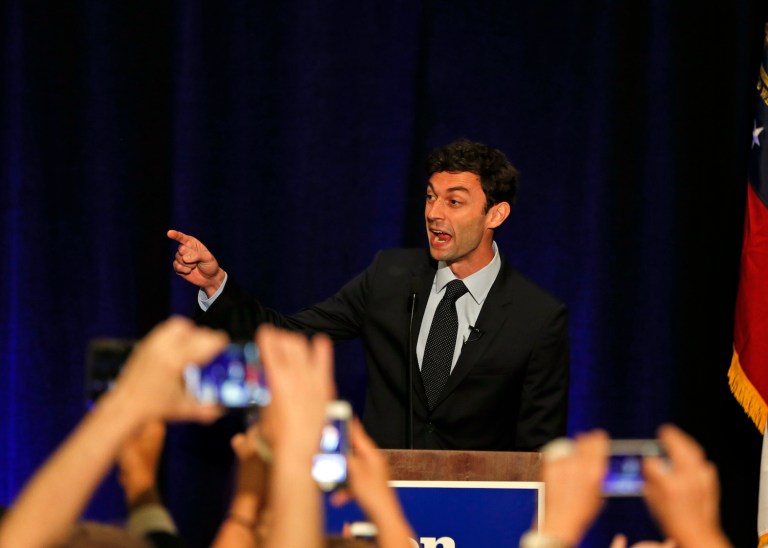 Ossoff garnered 48.3 percent in a reliably red seat held by the GOP since 1979. (AP Photo/John Bazemore)