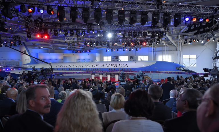 The audience prepares for the start of the CNN Republican presidential debate at the Ronald Reagan Presidential Library and Museum on Wednesday, in Simi Valley, Calif. (AP Photo/Mark J. Terrill)