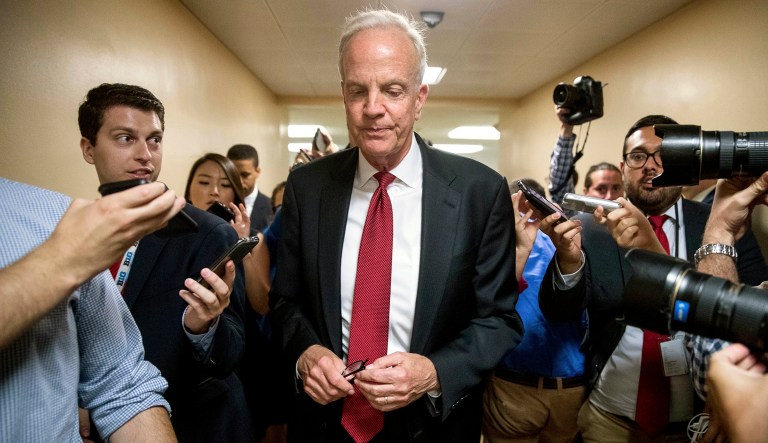 Moran's comment contrasts with other Republicans, including members of House leadership, who did not call out Trump by name. (AP Photo/Andrew Harnik, File)