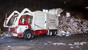 Springer's Sanitation drops off a load of garbage at the Watertown CRRA transfer station on Echo Lake Road in Watertown. CRRA needs to develop new sources of revenue and make other changes to remain financially viable, according to an outside review. (Republican-American)