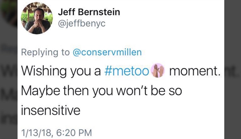 Jeff Bernstein, an advisory board member for Georgetown University's Master of Science in Foreign Service program, has since deleted the tweet at conservative commentator Allie Stuckey in which he wished her a 