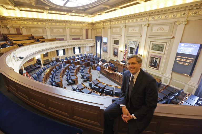 Chris Jankowski poses in the Gallery of the Virginia House of Delegates at the Capitol in Richmond, Va. (AP/Steve Helber)
