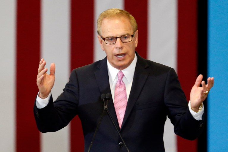 Former Ohio Gov. Ted Strickland praised current Ohio Gov. John Kasich for refusing to endorse Trump. (AP Photo/Jay LaPrete)