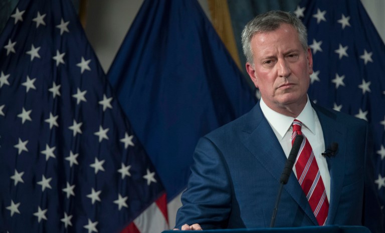 De Blasio's hypocrisy is so glaring, even a New York Times columnist tore into him for it this week. (AP Photo/Mary Altaffer)