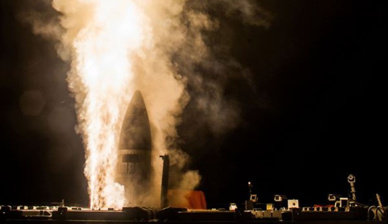 A Standard Missile-3 Block IIA is launched from the guided-missile destroyer USS John Paul Jones during a flight test off Hawaii. (Photo by Missile Defense Agency photo)