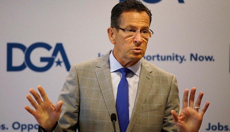 Gov. Dannel Malloy compared the National Rifle Association to terror groups multiple times, saying it has evolved into a different organization from what it used to be more than a decade ago. (AP Photo/Stephan Savoia)
