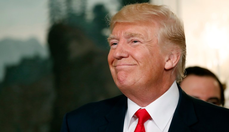 President Trump said Wednesday that North Korean dictator Kim Jong Un made the right decision when he scrapped a plan to fire missiles toward Guam. (AP Photo/Alex Brandon)