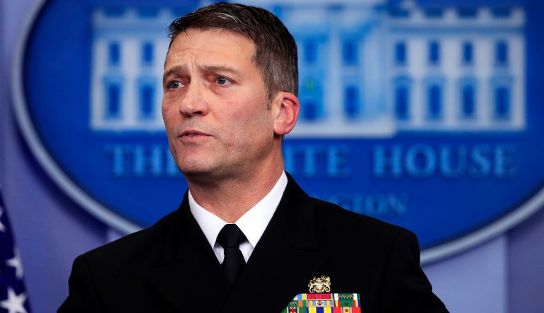 White House physician Dr. Ronny Jackson speaks to reporters during the daily press briefing in the Brady press briefing room at the White House, in Washington, Tuesday, Jan. 16, 2018. (AP Photo/Manuel Balce Ceneta)