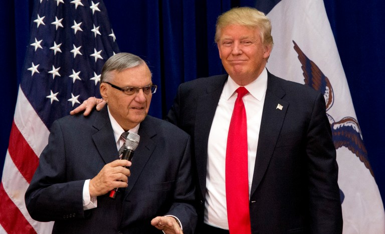 After teasing it at a rally in Phoenix on Tuesday, Trump followed through Friday and pardoned Arpaio. (AP Photo/Mary Altaffer, File)