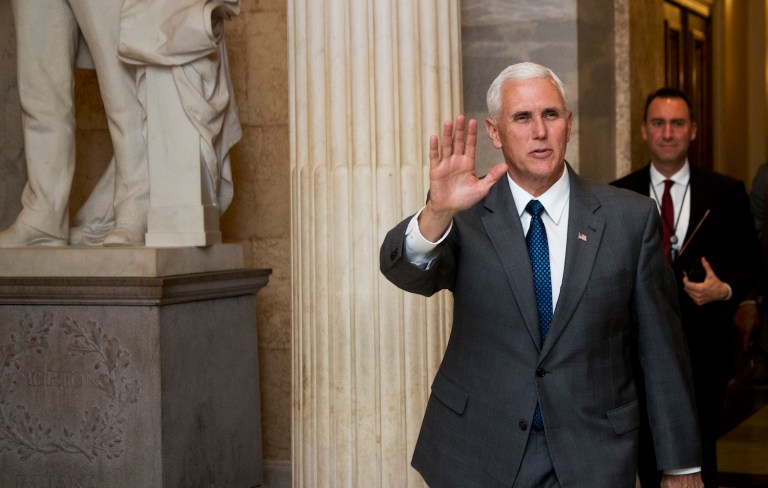 Pence, the former governor of Indiana, had recorded a robocall urging voters to support Gianforte in the special election to fill Interior Secretary Ryan Zinke's former congressional seat. (AP Photo/Manuel Balce Ceneta)