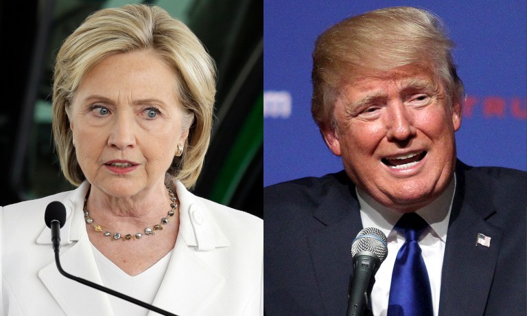 Hillary Clinton is 7 just points ahead of Donald Trump in a head-to-head matchup among likely voters in a new national poll. (AP Photo/Mary Schwalm)