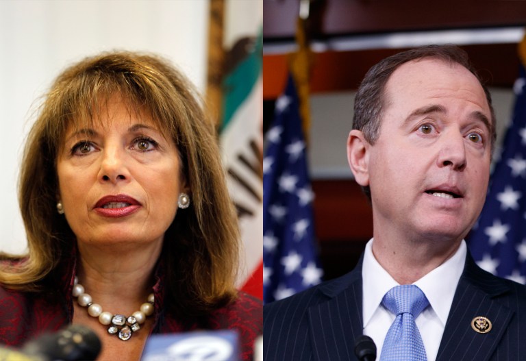 The group is requesting an investigation into Reps. Adam Schiff and Jackie Speier. (AP)